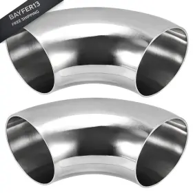 Aj-22011302 Muklei 2 Pack 3 Inch 304 Stainless Steel Elbow 90 Mandrel Bend