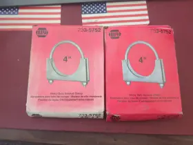 733-5752 Napa Lot Of 2 Standard Duty Exhaust Muffler Clamp 3/8 Inch X 4