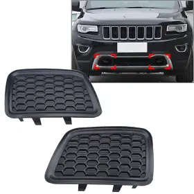 Newyoutube 550737275337 1pair Side Lower Grille Tow Hook Insert For Jeep Grand Cherokee 2014-2016 2015