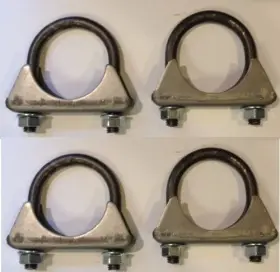 Nickson Industries 828252000865 4 Pcs 2-1/4 Heavy Duty Muffler Clamp Gm Style 3/8 U Bolt - Made In Usa