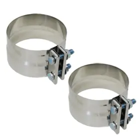 72-013-s Niuparts 5 Inch Stainless Steel Heavy Duty Exhaust Step Clamp - One Hand Tightening Pair