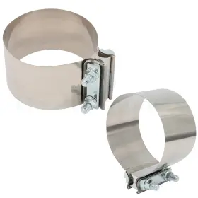 Pop833sp34215dt Pop-speedyparts 5 Inch Ss Butt Joint Clamp Sleeve Coupler Exhaust Zinc Plated Iron 2pcs