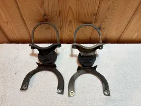 477253140a Porsche 83-85 944 Exhaust Converter Hanger Mount Assembly Set Of 2 Genuine Oem