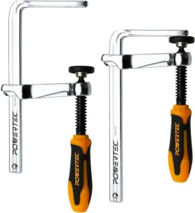71410 Powertec Quick Screw Guide Rail Clamp For Set Of 2 Yellow Multicolor