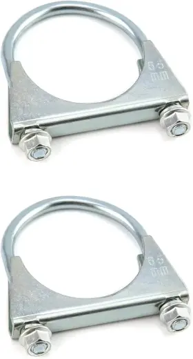 Qwork 734900648351 2.5 Inch U-bolt Muffler/exhaust Clamp Heavy-duty Stainless Steel 2 Pack