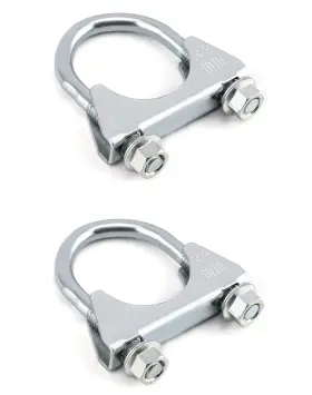 Qwork Ca7343 U-bolt Muffler Tip Exhaust Hook 1-1/2 Inch Od 2pcs 2 Pack