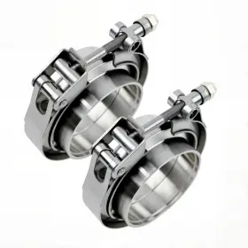 Roadformer 647697921272 3 Inch V Band Clamp - 4 Sets Of Quick Release Silver