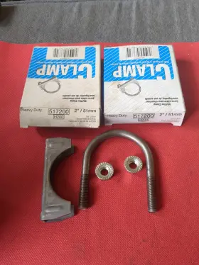 517200 Rol New Lot Of 2 Exhaust Inch / 51mm Muffler Clamp U-bolt P/n H200 Nos
