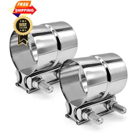 Cpbj-3in-2 Skymiro 3 Inch Exhaust Clamp Stainless 3in 2pcs Lap Joint Clamps Sliver