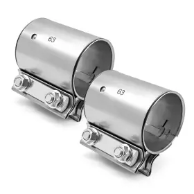 Cpsc-25in-2 Skymiro 2pcs 2.5 Butt Joint Exhaust Clamp Sleeve Coupler For Od Pipe