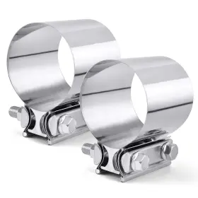 222z2.5-f-2 Speedwow 2.5 Inch Exhaust Clamp - Butt Joint Band Coupler Sleeve 2 Pcs Stai