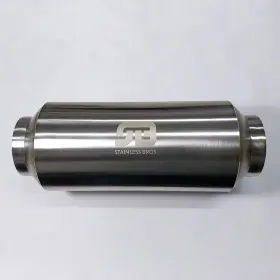 615-07613-1000 Stainless Bros. 3 Inch Ss304 Lightweight Race Muffler 12 Oal - Polished