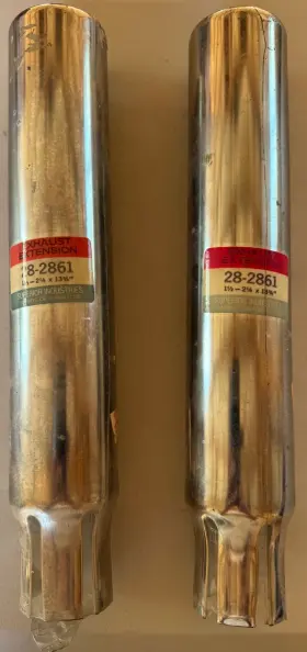 28-2861 Superior Industries Nos Indust. Exhaust Extensions 2 #28-2861 1.5 Inch -2.25 W X 13.75