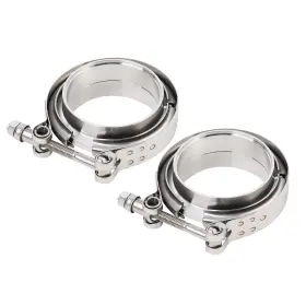 Lk-vc-030 Susucar 2pcs 3 Inch V Band Clamp With Flange Male Female Stainless Steel Silver