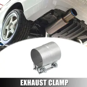 Uauto1 745065089705 2.5 Inch Lap Joint Exhaust Band Clamp 75mm Length Steel Pipes Connection