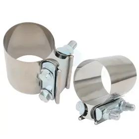 Ut83387ma332te Ultimate-components 2x 2.5 Inch 2 1/2 Universal Zinc Plated Iron Butt Joint Band Exhaust Clamp