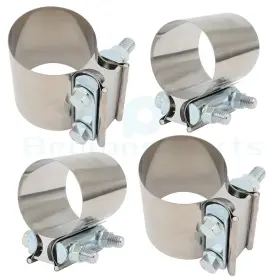 Ut83388ma333te Ultimate-components 4x 2.5 Inch 2 1/2 Universal Zinc Plated Iron Butt Joint Band Exhaust Clamp