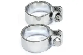 31-2144 V-twin Manufacturing Chrome 1-7/8 Inch Heavy Muffler Body And End Clamp Set