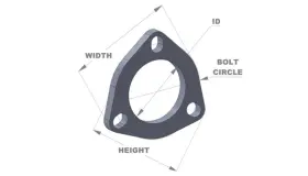 1482 Vibrant For 3-bolt T304 Ss Exhaust Flanges 2.5in I.d. - 5 Pack
