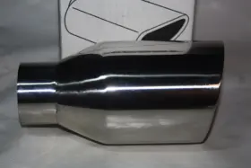 Vib1207 Vibrant Nib Round Ss Exhaust Tip -double Wall Angle Cut Beveled Outlet