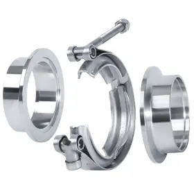 Vitonsbay 641837912366 Exhaust Clamp3.5 Inch 3 1/2 V Band Clamp Coupling With Flange Male Female Stainl