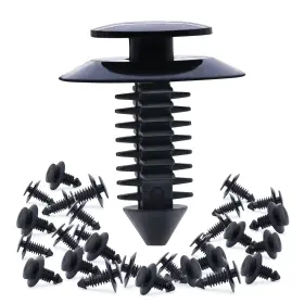 129311 Whaletail 30pcs Door Trim Panel Retainers Rivet Fastener One Size Black
