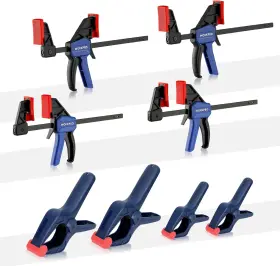 Aub0928lm8xg Workpro 8-piece Clamp Set For Woodworking 4-pack 4-1/2 Inch Mini Bar Black
