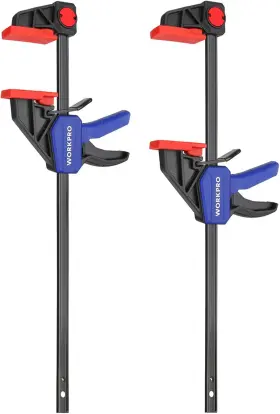 W001413a Workpro 12 Inch Clamps For Woodworking 2-pack Quick-release Wood Black