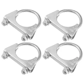 X Autohaux 745060895332 Round U Bolt Clamp Muffler Exhaust Clamps For Car Mild Steel 2 Inch Id 52mm 4 Pcs