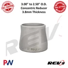 REV9 Stainless Steel Concentric Reducer 3.00" To 2.50" Fitting Size, 3.8MM Thick New. Price: $40.00.