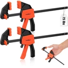 Horusdy 6-INCH Mini Bar Clamps For Woodworking, Pack Quick 2PCS, Orange New. Price: $18.66.