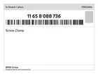 Genuine Bmw Screw Clamp 11-65-8-088-736 New. Price: $33.08.