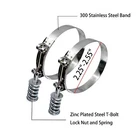 Spring Loaded T-bolt Clamps 2.25"-2.55" Range 300 Stainless Steel 2PCS New. Price: $16.99.