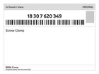 Genuine Bmw Screw Clamp 18-30-7-620-349 New. Price: $33.08.