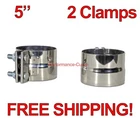 Pair - 5" Stainless Steel Exhaust Band Clamp Race / Diesel Id To Od Qty 2 New. Price: $39.95.