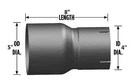 5"-4" O.d./i.d. Reducer Exhaust Pipe Coupler 8" Length New. Price: $39.95.