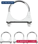Qwork Zinc-plated Carbon Steel U-bolt Clamp 2.5" 4 Pack Fits Od Pipes For New. Price: $29.94.