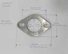 Vibrant 2-BOLT Stainless Steel Flange (57MM/2.25 Inch I.d.) Measured W/ Caliper New. Price: $30.00.