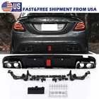 Rear Lower Diffuser Lip Exhaust Tips Black For Mercedes Benz W205 C200 C300 C63 New. Price: $242.95.