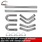 8PCS 2.25" Diy Universal Mild Steel Custom Mandrel Exhaust Pipe Bend Kit W/clamp New. Price: $129.00.