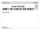 Genuine Bmw Screw Clamp 18-30-7-811-199 New. Price: $23.15.