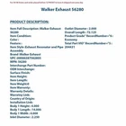 Walker Exhaust 56280 Resonator Assembly High-quality Auto Part, Univers New. Price: $133.75.