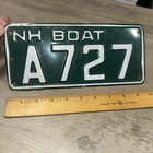 New Hampshire Boat License Plate #A727 Green & White 9.5 Inch Used. Price: $99.99.