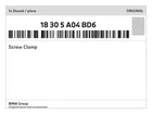 Genuine Bmw Screw Clamp 18-30-5-A04-BD6 New. Price: $33.08.