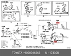 Genuine Oe Clamp, Exhaust Pipe, 9008046263 For Toyota 90080-46263 Neu. Price: $8.59.