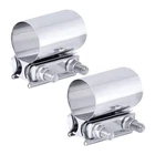 2PCS 2.5" Exhaust Clamp, Butt Joint Pipe Muffler Band 2.5INCH, Silver New. Price: $22.94.