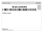 Genuine Bmw Muffler Clamp 18-30-5-A78-B15 New. Price: $33.08.
