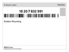 Genuine Bmw Rubber Mounting 18-20-7-832-991 New. Price: $40.57.