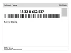 Genuine Bmw Screw Clamp 18-32-8-612-537 New. Price: $33.08.
