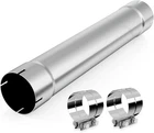 Inch Straight Exhaust Pipe, 5" With Two Clamps, Silver New. Price: $81.84.